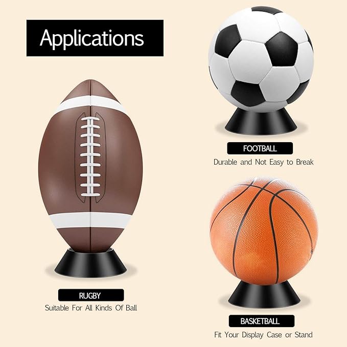 6 pcs Ball Display Stand – Durable Memorabilia Sports Ball Stand Holder for Basketball, pedestal, Soccer, Football, Volleyball Storage Rack