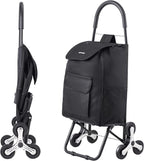 VEVOR Stair Climber Cart, 36L Capacity, Grocery Cart Laundry Stair Climbing Handcart with 6 Wheels & Oxford Cloth Bag, Foldable Stair Climber Hand Truck for Grocery Laundry, Black