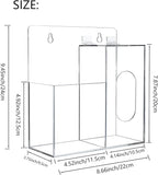Acrylic Mask Dispenser & Hand Sanitizer Holder Stand Wall Mount or Countertop, Hygiene Station with 2 Compartment Clear Box Dispenser Holder for Face Masks, Gloves, Hairnets, Spray Bottle
