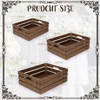 Soaoo 3 Pcs Decorative Nesting Wooden Crates for Storage Display, 3 Sizes Rustic Wood Decorative Storage Crates with Handle Farmhouse Crate Box Container(Stone Gray)