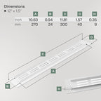 Vent Systems 12 x 1.5 Inch (Outer Dimensions) Air Supply Ventilation Grille - Pack of 2 - White Aluminum Rectangle Intake/Exhaust Door Vent Deflector - HVAC for Home Improvement Floor, Wall Duct Cover
