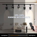Plug in Track Lighting with Power Cord, 8-Light LED Track Lighting Kit with 6.6FT H Type Track Lighting Rails, Modern Kitchen LED Track Lighting Fixtures Ceiling Spot Light, Black