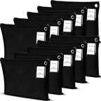 10 Pcs Interoffice Mailer Canvas Transit Sack Zipper Bag 18" x 14" Large Zipper Pouch with Grommet Interoffice Mail Bag (Black)