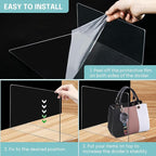 OKPOW Acrylic Shelf Dividers for Closet Organization: 4 Pack Tall Durable Clear Shelves Separators for Clothing Adjustable