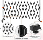SMONTER Expandable Barricade Gate, 129" Metal Safety Barrier Gate with Casters, Accordion Garden Yard Fence Portable Dog Gates with Latch Indoor Outdoor