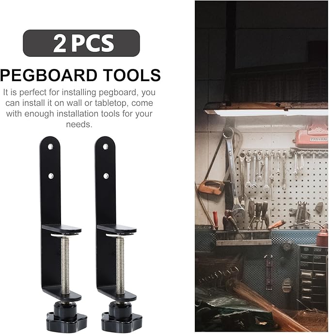 Metal Pegboard Hooks Set Sturdy Pegboard Bracket Clips for Easy Installation, Organizing Small Utensils Crafts, Black, Home Use