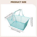 Shopping Basket Wire Portable Multipurpose Vegetables Fruit Storage with Handles for Garden Retail Store Pantry, Blue