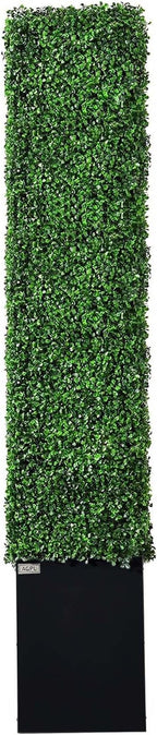 Artificial Boxwood Hedge Wall with Black Stainless Steel Base, Outdoor and Indoor Backdrop Divider Privacy Screen and Decorative Wall for Patio, Balcony, Restaurant, Various Events 48" W*12" D*79" H