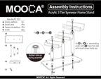 MOOCA 4 Pcs Set, 3 Tier Premium Acrylic Eyewear Display Stand, Sunglasses Rack Holder, Sunglasses Stand, Eyewear Organizer for Eyeglasses, 5 in H