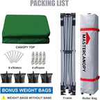 MASTERCANOPY Durable Pop-up Canopy Tent with Roller Bag (8x8, Forest Green)