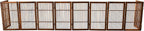 Pet Dog Gate Strong and Durable Freestanding Folding Acacia Hardwood Portable Wooden Fence Indoors or Outdoors by Urnporium (Brown Pet Gate, 10 Panel 30" Tall)