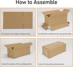 CRUGLA 40 Packs 8x5x3 Shipping Boxes for Small Business, Corrugated Cardboard Boxes Bulk for Shipping Packing Mailing