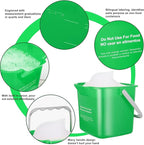 Roshtia 6 Pcs 3 Quart Cleaning Bucket Small Sanitizing Square Bucket Detergent Pail for Home Commercial Restaurant Kitchen Office School (Green)