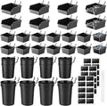 Sieral 64 Pieces Pegboard Bins Pegboard Cups with Hooks and Loops Peg Hooks Assortment Organizer Accessory for Organizing Accessories Tools Storage Office Workshop Garage Workbench (Black)