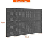 TORACK 4-Pack 12x24 inch Metal Pegboard Panels for Wall, Garage Tools Pegboard for Workbench, Modular Peg Board, Tool Organizer Board for Pegs(Black)