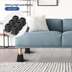 Bed Riser/Furniture Lift Bed/Bed risers/Furniture Lifter/Table risers/Frame Risers Create Under Bed Storage Heavy Duty for Furniture Height Adjustment (Black 6 Pack, 5 Inch)