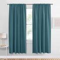 PONY DANCE Slate Blue Blackout Curtains for Living Room, Rod Pocket Thermal Insulated Black Out Window Curtain Panels for Boy's Bedroom, Slateblue, W 42 x L 72 inch, 2 Pieces