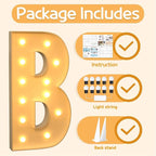 Marquee Letters 4 Feet Tall Large Light Up Letters B Birthday Engagement Party Decor Yellow Light Birthday Decorations Balloon Arch Kit Foam Sign B