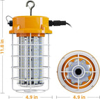 LED Temporary Work Light 100W 15000Lm 5000K Daylight White High Bay led Construction Light with Hook Portable Linkable Durable LED Job Site Lighting for Damp Location Indoor Outdoor Area Lighting