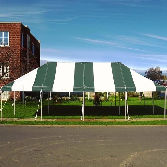 TentandTable 20' x 40' Premium Canopy Tent, Green/White, Outdoor Pole Tent, 80-160 Person Capacity for Parties, Weddings, Events, Commercial and Residential Use, Large Heavy Duty Vinyl Canopy Tents