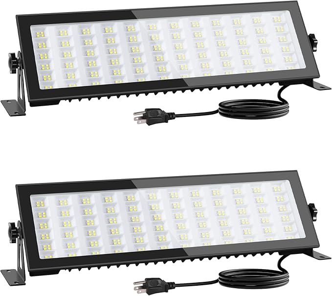 2 Pack LED Shop Lights, 15600LM 6000K Super Bright IP66 Waterproof LED Flood Light for Workshop, Garage, Shop