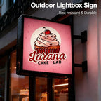 Custom Square Light Box Sign - Double Sided Illuminated Advertising Board for Shop, Bar, Cafe, Tea Salon Decor, or Billboard with Printed Logo (12" to 28")
