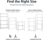 Amazon Basics 5-Shelf Adjustable, Heavy Duty Storage Shelving Unit on 4'' Wheel Casters, Metal Organizer Wire Rack, 30" L x 14" W x 64.8" H, Chrome