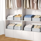DIMJ Closet Storage Bins 6 Pack - Fabric Storage Baskets for Shelves, Collapsible Clothes Organizers with Handles, Trapezoid Shelf Organization Storage Cubes for Purse, Toys, Books, Towel, Socks