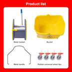 MATTHEW CLEANING 34Quarts Commercial Mop Bucket INCL.Wet String Mop with Down Press Wringer On Wheels,Industrial Heavy-Duty Floor Cleaning w/Handle, Mop Bucket for Home,Offices,Commercial, Restaurants
