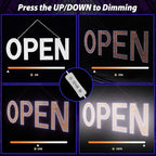 Open Sign for Business, 40"x14" Dimmable Large LED Open Signs with Hanging Installation for Cafes Store Restaurant Office Bar Pubs Hotel Salon Warm White