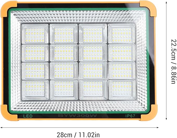 Garosa 300W Portable Solar Work Light Rechargeable LED Light 4 Modes IP65 for Camping Emergency Outdoor Work
