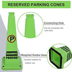 OrangeStar 3-Pack 28" Reserved Parking Cones, Large 4-Sided Message Safety Traffic Cones with Heavy Rubber Base for Indoor Outdoor Use, Parking Lot Control, Driveway Barriers