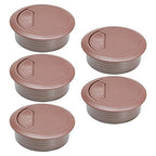 5 Pcs Desk Grommet 2-1/16" / 53 mm, Desk Cord Hole Cover, Cable Grommet ABS Plastic, Desk Hole Grommet for Home & Office Pc, Detachable Adjustable Cable Cord Organizer-Reddish Brown