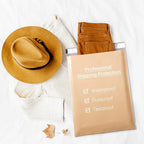 Metronic Poly Mailers 14.5x19 500 Pcs | Medium Size Shipping Bags for Clothes | Large Poly Mailer Bags, Shipping Envelopes, Mailing Bags for Small Business, Strong Adhensive Poly Bags Beige