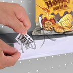 Shelf Label Strips, Pro Painter 50 Pack Self Adhesive 1.5”H Shelf Strip Price Tag Holder for Plastic, Metal and Wood Gondola Shelf, Clear Plastic Front/White Back Sign Holder for 48” Long Shelf