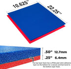 5S Tool Box Shadow Foam Organizers (2 Color) FITS Craftsman Waterloo and Husky Tool CHESTS (10.625" x 22.25", Blue Top/Red Bottom)