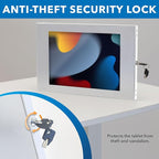 Mount-It! Anti-Theft Tablet Wall Mount, Low Profile Wall Kiosk with Secure Lockable Steel Enclosure, Locking Tablet Mount for iPad Generations 7-10, Pro, Air, 10.2 inch, 10.9, White