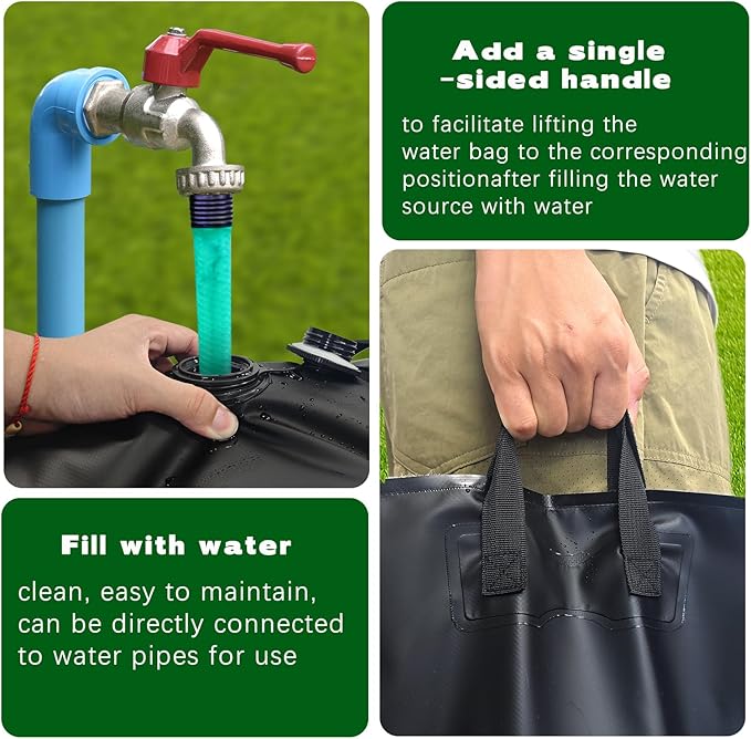 Umbrella Base Water Weight Set of 4, Patio Fillable Water Bags for Weight, Heavy Duty Furniture Outdoor Weights to Hold Down Umbrella Stand Patio Garden Backyard Black (4-PCS)