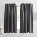 PONY DANCE Bedroom Blackout Curtains 45 inch Length - Grey Drapes for Window Curtains, Room Darking Drapes with no Light for Living Room, 42 x 45 inches, Gray, 2 Panels