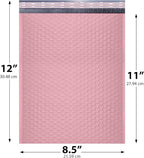 Light Pink Poly Bubble Mailers 8.5x12 inch #2 | Self Seal Padded Envelopes | Cushioned Bubble Mailer | Usable Size 8.5x11 | Water Proof | Lightweight mailing Shipping Bags | 200 Pack Bulk