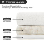 MIULEE Non-See-Through Privacy Linen Curtains 2 Panels, Light Filtering Window Curtains Farnhouse Textured Back Tab Semi Sheer Drapes for Bedroom Living Room, 52 x 96 Inches Long, Pure White