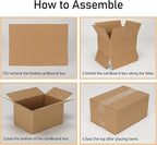 CRUGLA 40 Packs 10x7x5 Shipping Boxes for Small Business, Corrugated Cardboard Boxes Bulk for Shipping Packing Mailing