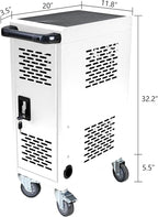 Laptop and Tablet Charging Cart, 16 Unit Device Mobile Charging Station for Chromebook, Tablet, Laptop, with Charging Port Screen Size Up to 16.3", Suitable for Office, Classroom, etc (Antique White)