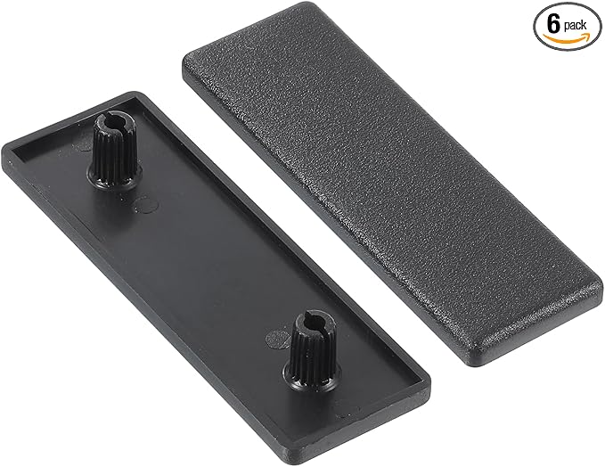 uxcell 6Pcs Extruded End Cap Nylon, 60x20mm T-Slot Aluminum Profile 2060 European Standard End Cap Extrusion Plug for Trolley, Fish Tank Rack, Storage Rack, Black