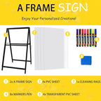 2 Pack A Frame Sidewalk Sign 24x36 inches Sandwich Board Signs Outdoor Heavy Duty Double-Sided,including 4 Anti-Glare Covers & 4 PVC Boards for Business Indoor Outdoor