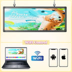 P10 39"x14" Double-Sides LED Advertising Sign Outdoor Digital Billboard with High Brightness, WiFi Programmable for Stores, HD Image/Text Display, Weatherproof & Energy Efficient