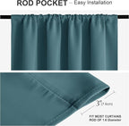 PONY DANCE Slate Blue Blackout Curtains for Living Room, Rod Pocket Thermal Insulated Black Out Window Curtain Panels for Boy's Bedroom, Slateblue, W 42 x L 72 inch, 2 Pieces