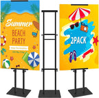 Poster Stand Heavy Duty - Adjustable Poster Board Stand Double-Sided Poster Stands for Display Foam Board Sign Stand Holder, Pedestal Sign Holder Floor Stand Height Up to 80 Inch, 2 Pack