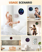 12" Large Digital Wall Mount Clock, Count Down Timer, Alarm, Big LED, 12 RGB Color, Temperature for Living Room Classroom Desk, Xmas, Birthday Gift for Senior Mom Dad (Round)