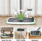 MASTERTOP Dust Mop for Hardwood Floors, Extra Large Microfiber Flat Mop with 5 Wet & Dry Reusable Pads, Hardwood Mops with Telescopic Handle for Laminate, Tile, Vinyl